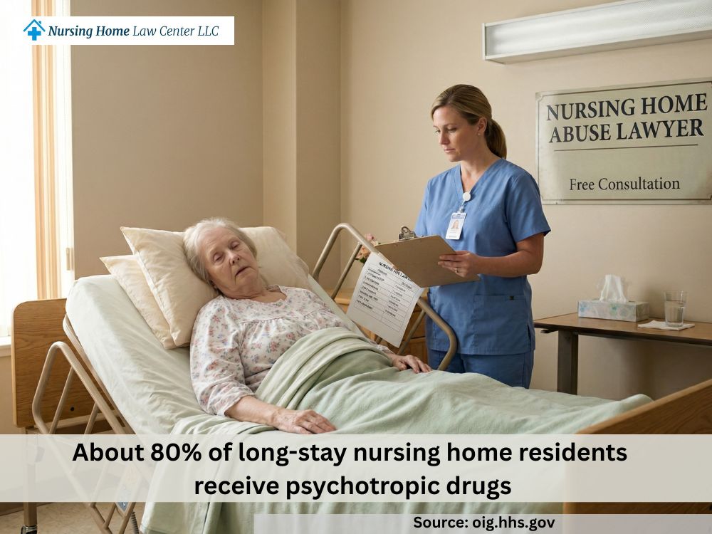 Resident appearing heavily sedated after suspected chemical restraint with psychoactive medication
