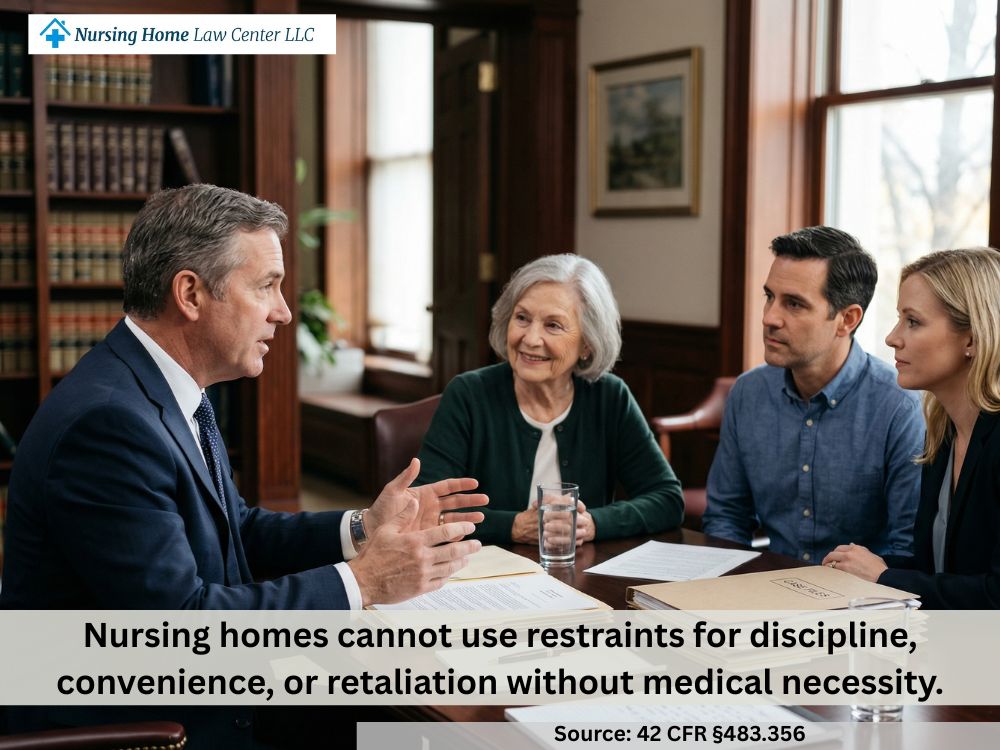 Nursing home abuse lawyer meeting with a family about legal options after serious resident rights violations