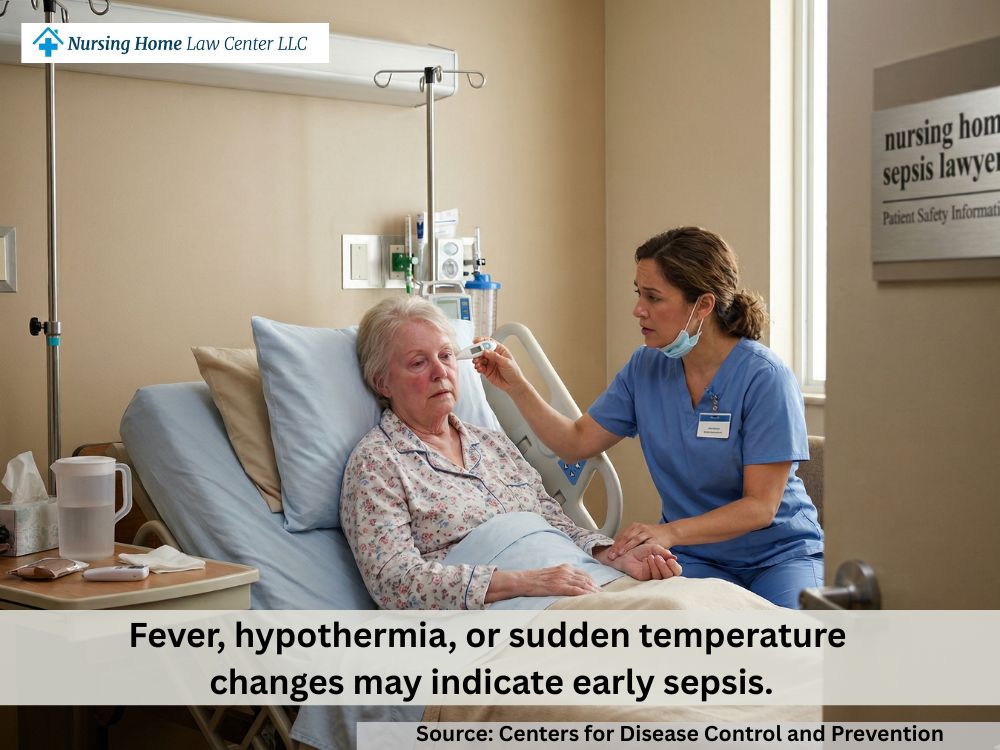 Early warning signs of infection sepsis in an elderly nursing home resident
