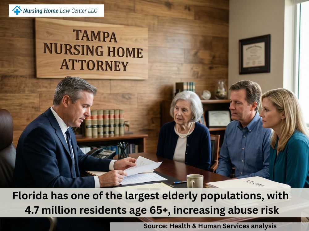 Tampa nursing home abuse attorney reviewing a suspected neglect case with a family