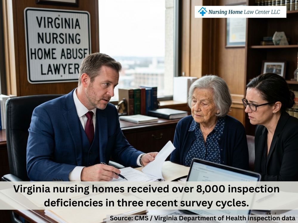 Virginia nursing home abuse lawyer reviewing a suspected neglect case with a family