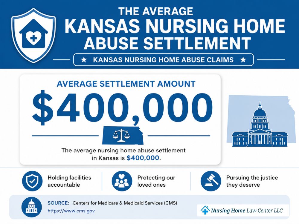 Graphic showing the average nursing home lawsuit settlement in Kansas