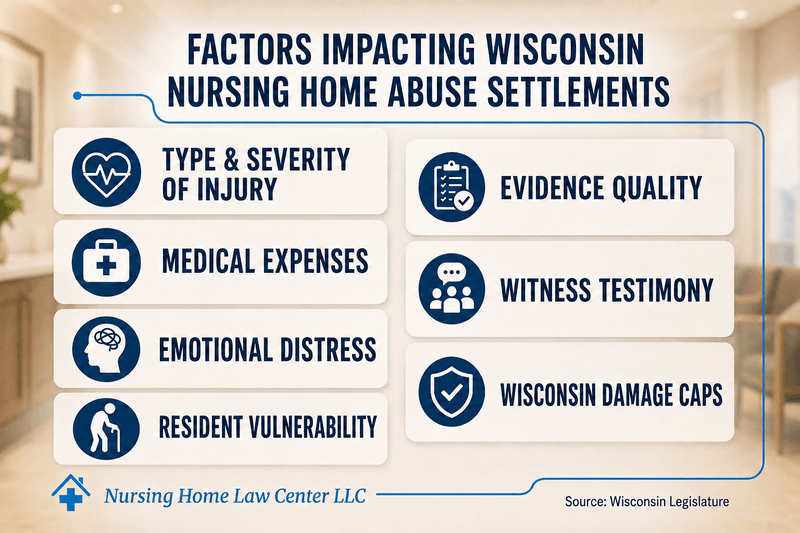 Factors impacting nursing home abuse lawsuit settlements in Wisconsin