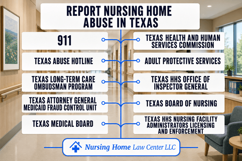 Where to file a formal complaint against Texas nursing homes